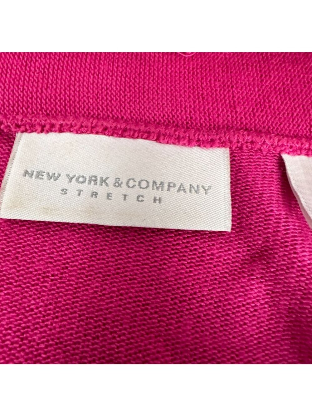 New York & Company Womens Ruffle Open Front Cardigan Sweater Medium Pink Stretch - Picture 3 of 8
